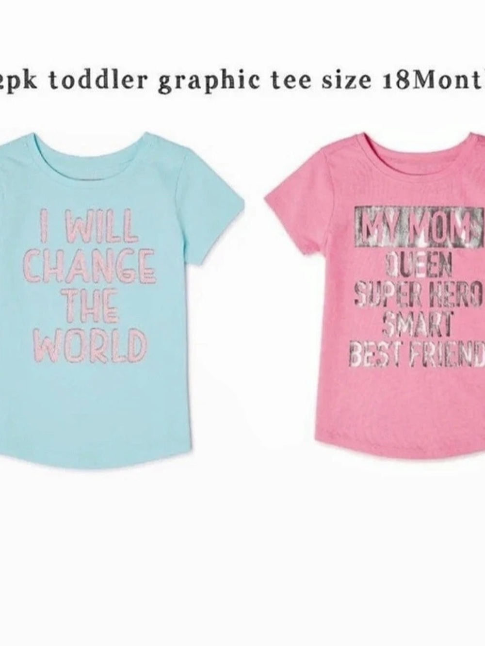 2-Piece Graphic Tees Girls 18M  New